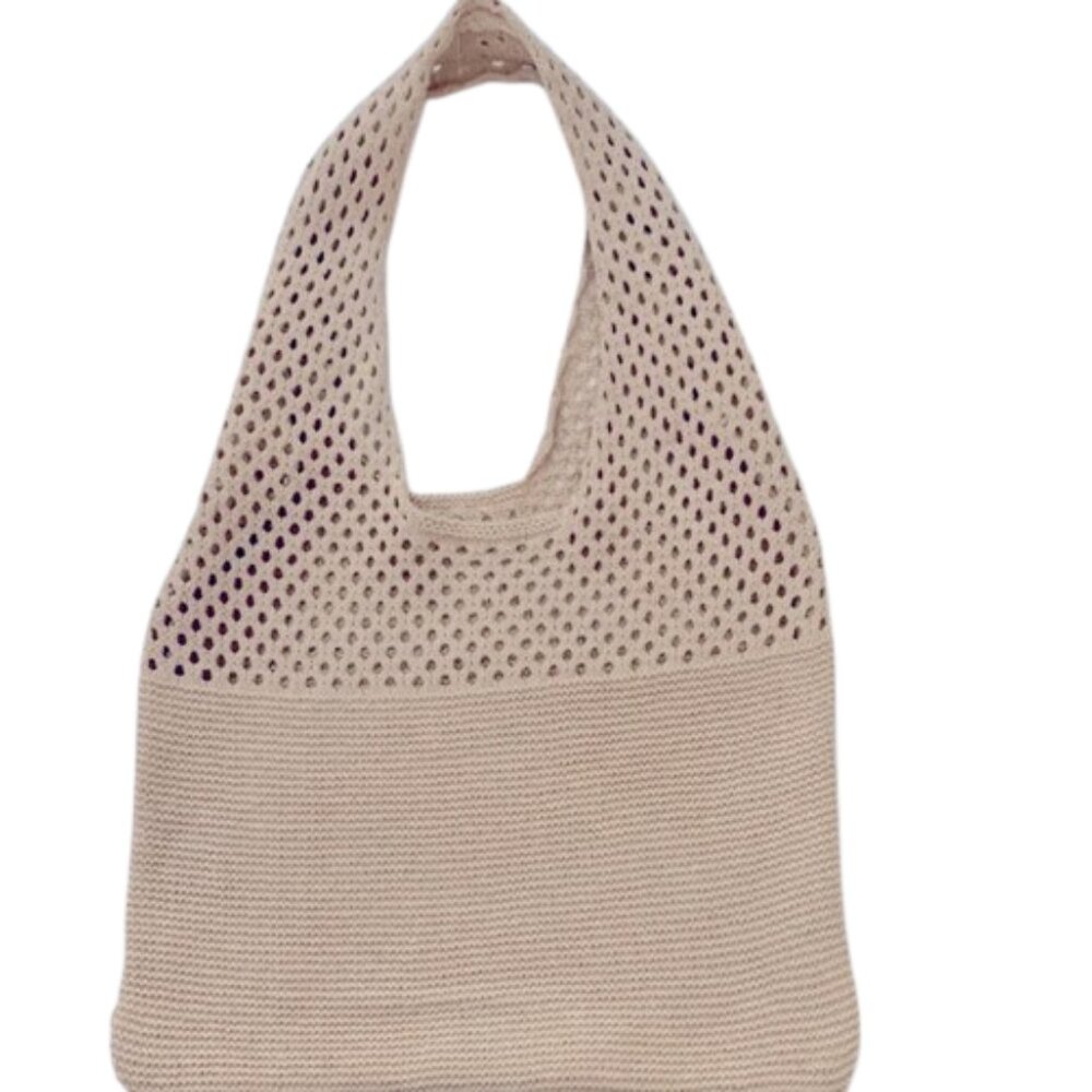 Crochet Mesh Beach Tote Bag Retro Hobo Knitted, Shoulder Bag, woven Summer.